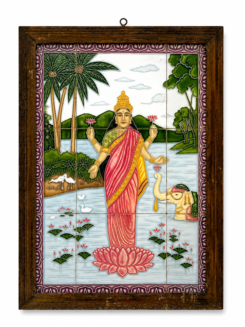 Japanese Tiles Depicting Indian Deities