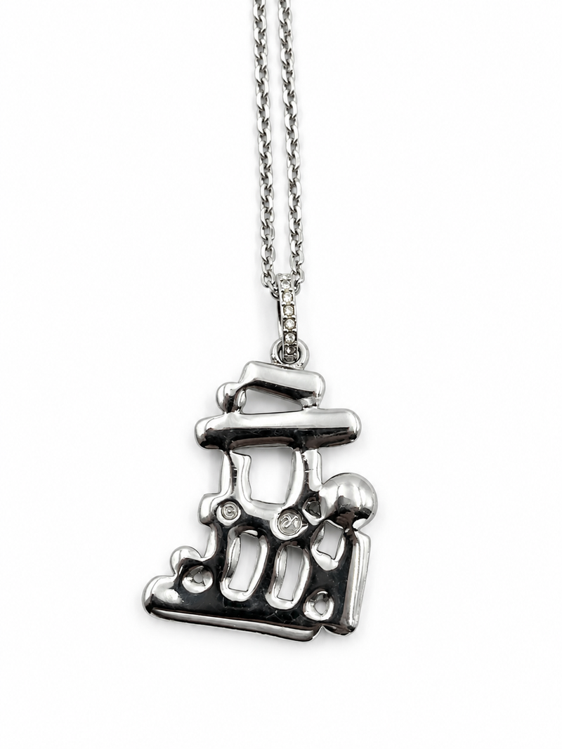 Vintage Swarovski Crystal Inukshuk Pendant Necklace