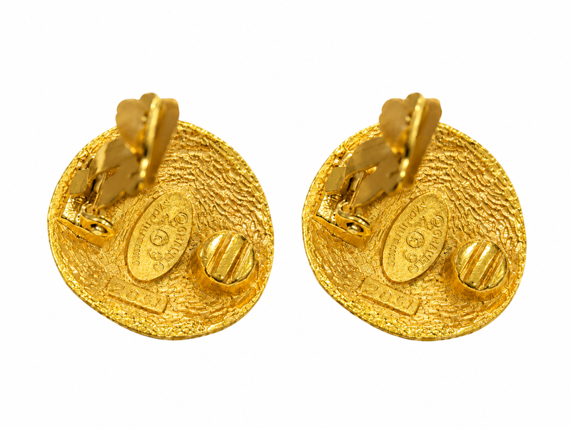 Vintage Chanel  CC and gold plated Earrings