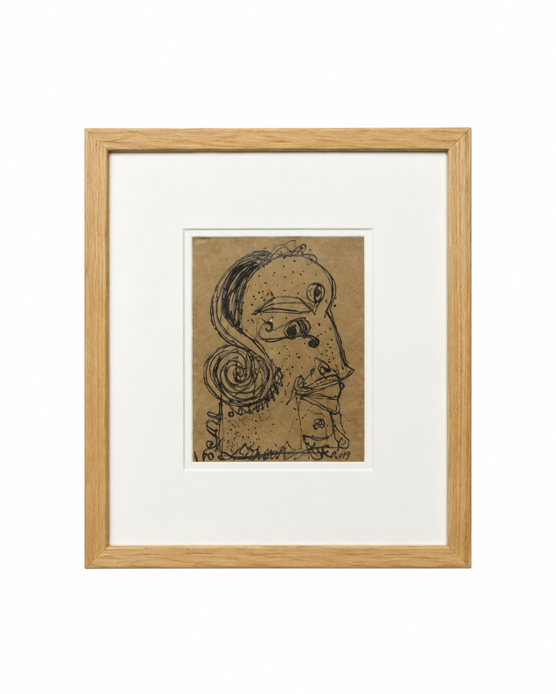 Sunil Das - Untitled Pen & Ink Drawing (2012) - Framed Artwork