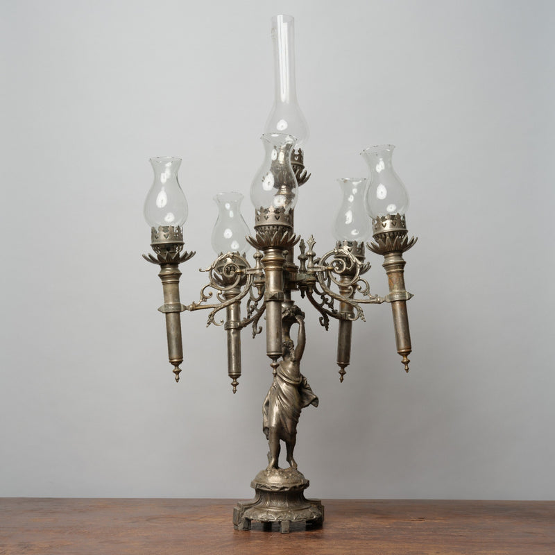 Cherub Candelabra Style Candle Stand From Spain, 1930's