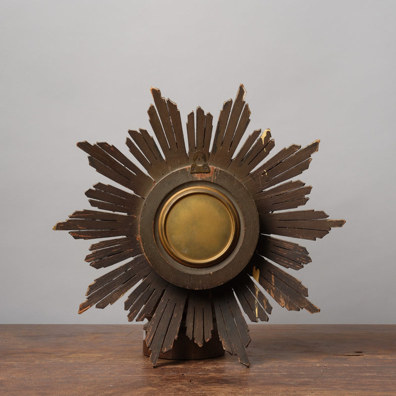 Gilded English Wooden Sunburst, Non Working Clock 1960's