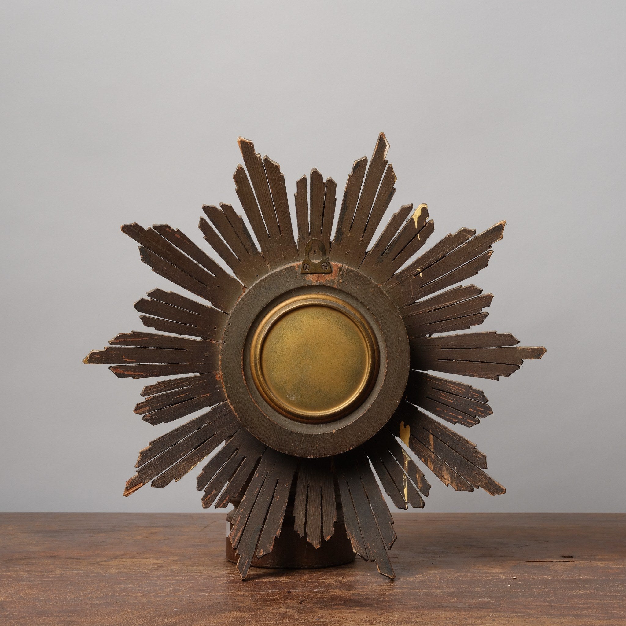 Gilded English Wooden Sunburst, Non Working Clock 1960's
