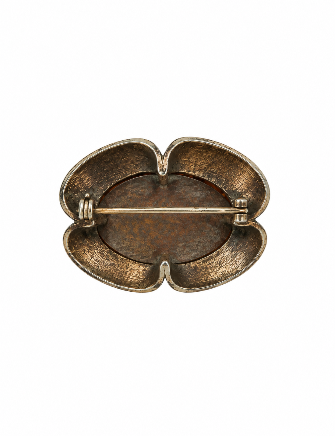 Vintage Glass Amber Brooch
