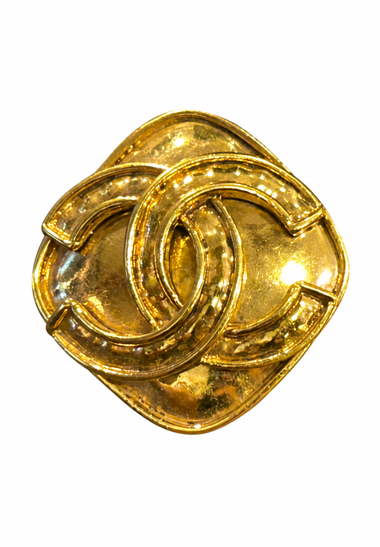 Vintage Chanel Logo, diamond shape Earrings