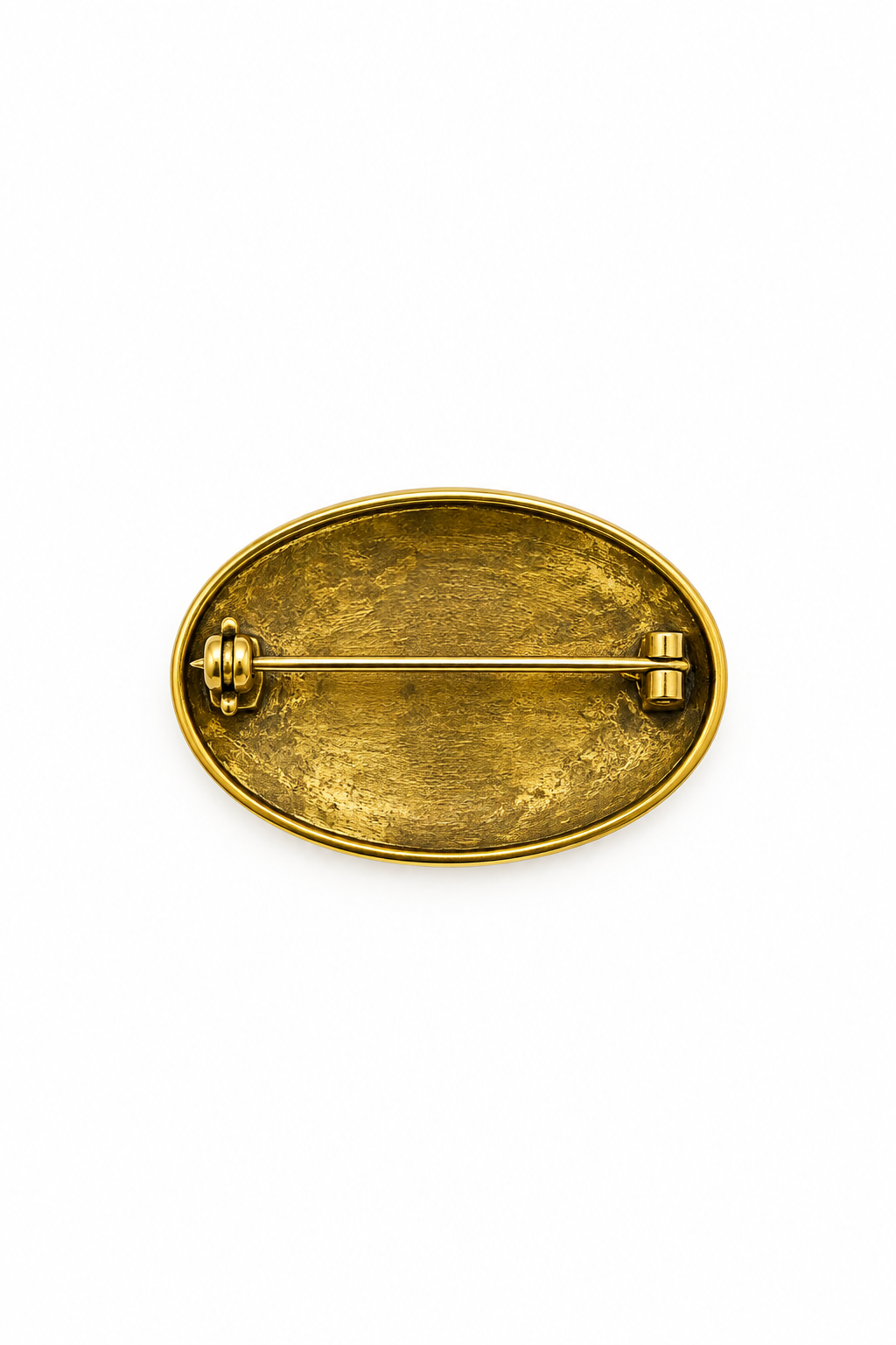 Vintage Oval Damascene Brooch