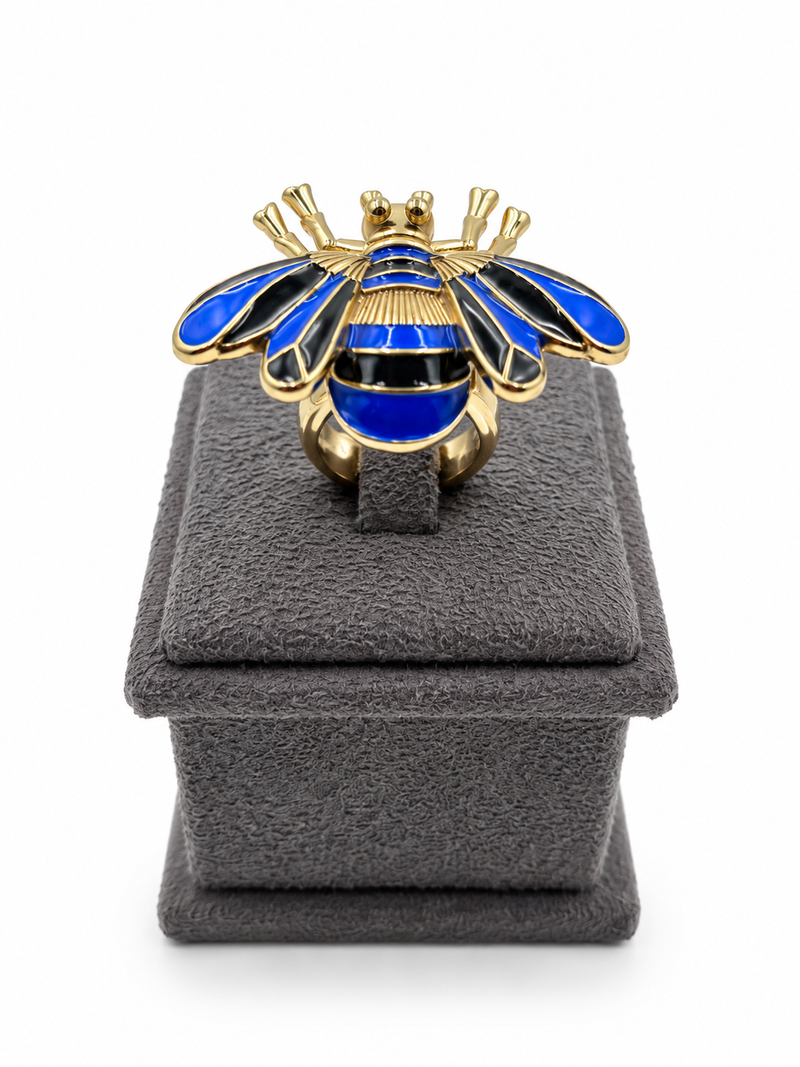 Vintage Enamel Bee Ring