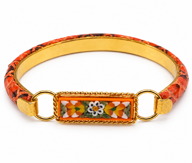 Vintage Enamel Kada Bangle Bracelet