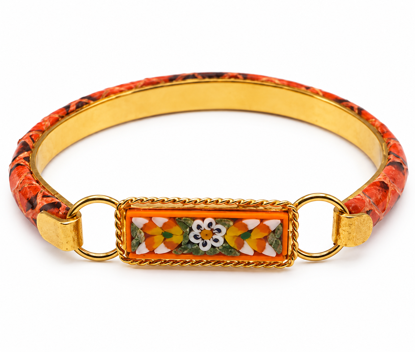 Vintage Enamel Kada Bangle Bracelet