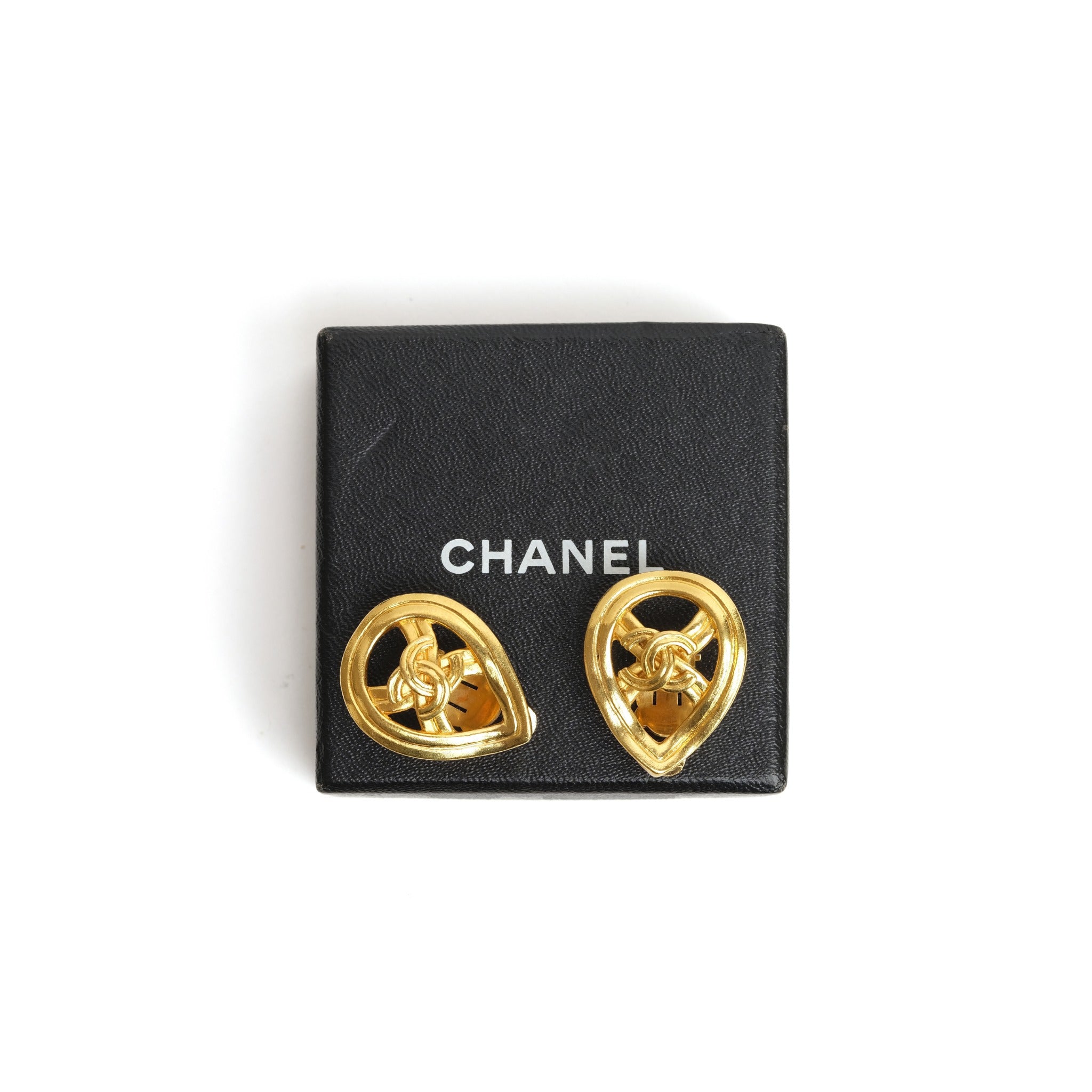 Vintage Chanel CC Teardrop Earrings