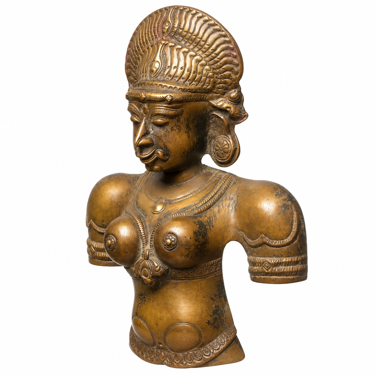 Brass Goddess Shri Bhairavi Devi Figure