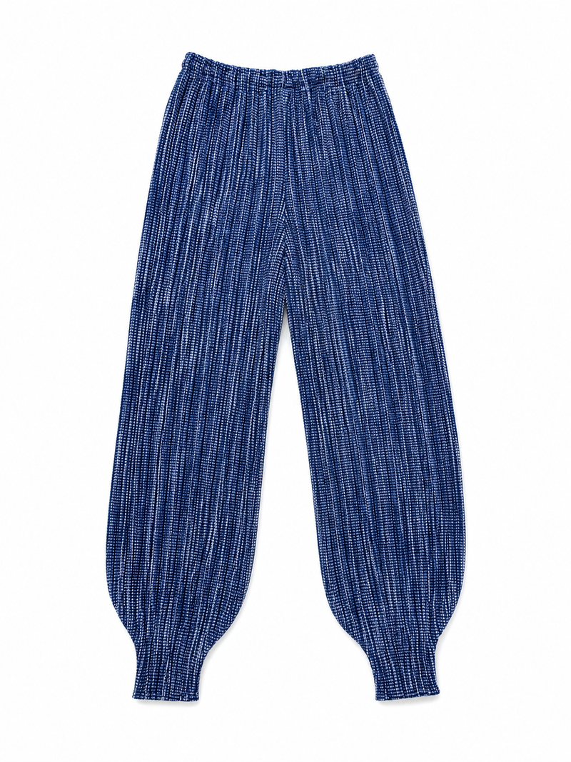 Issey Miyake Pleats Please Indigo Blue Pleated Trousers