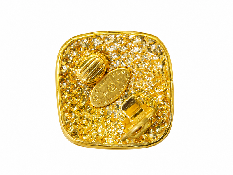 Vintage Chanel Logo, diamond shape Earrings