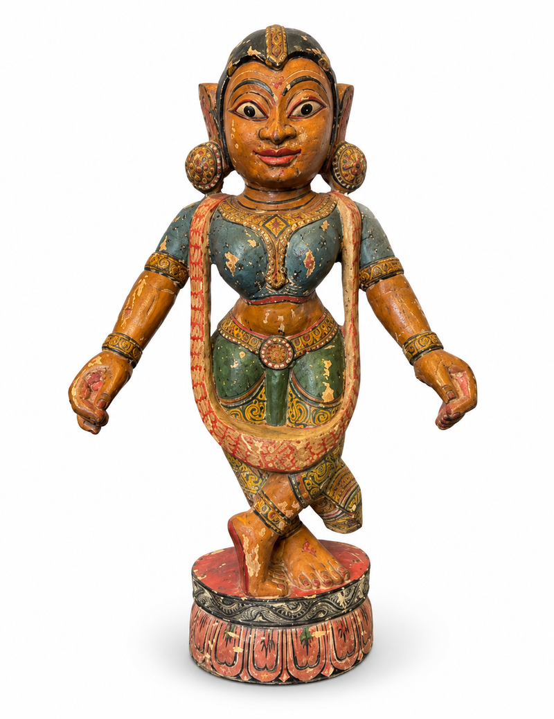 Wooden Dancing Lady Figurine