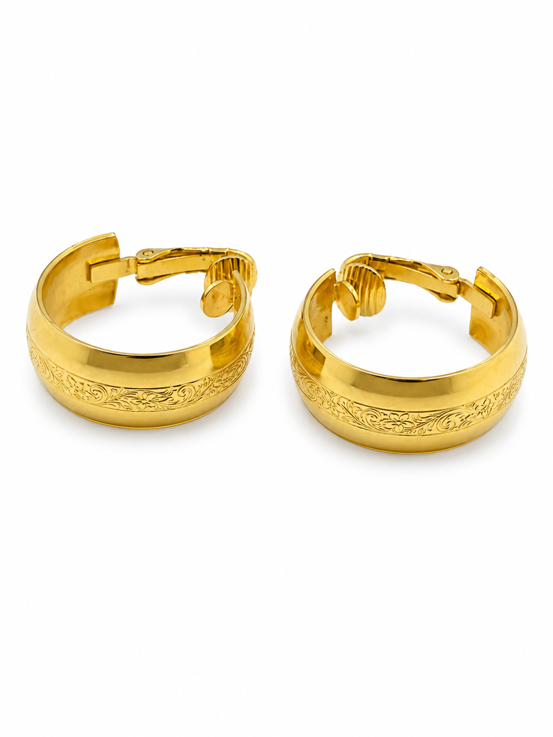 Vintage Gold Textured Hoops