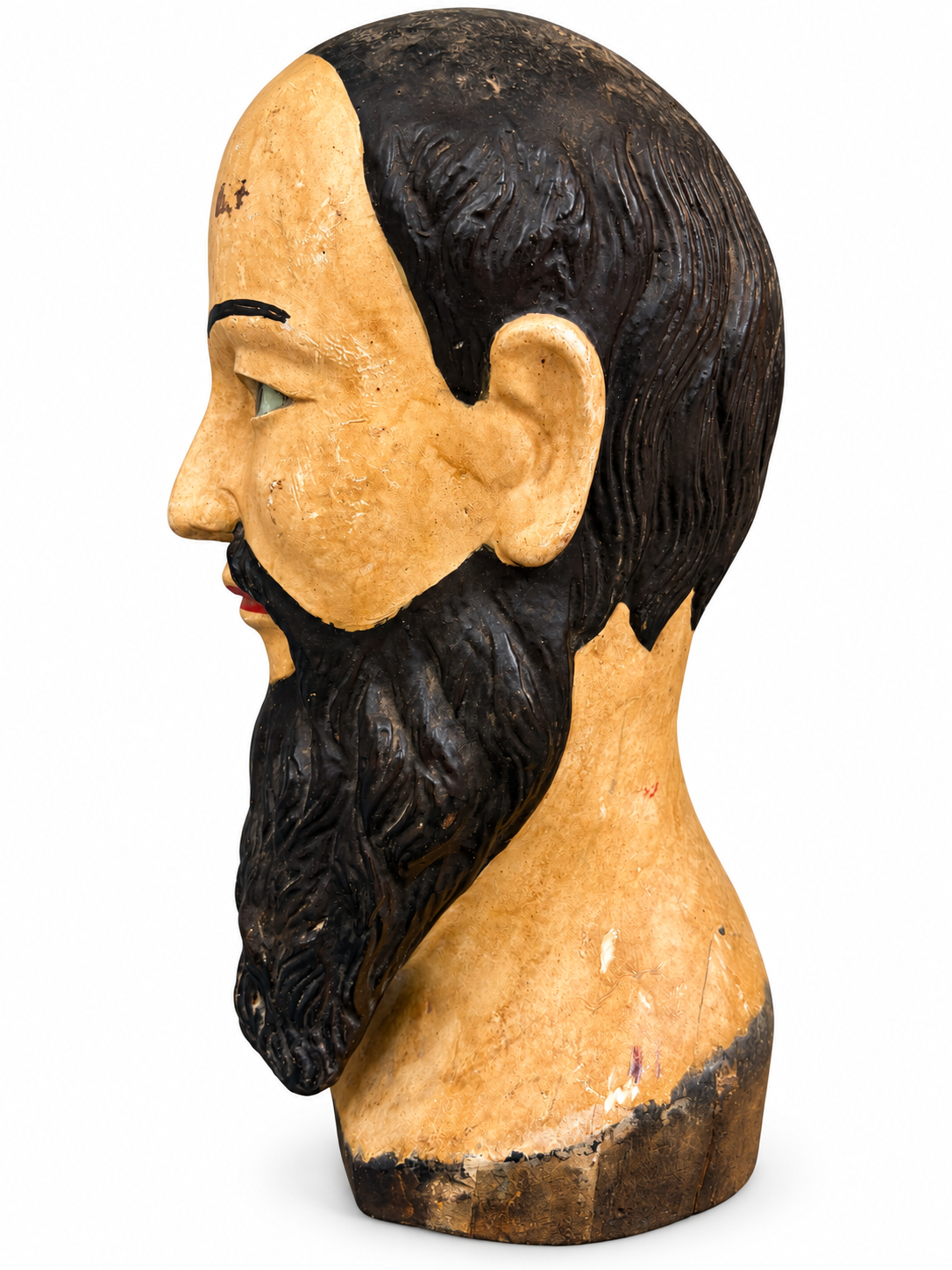 Portuguese Saint Head with Glass Eyes (80–90 Years Old)