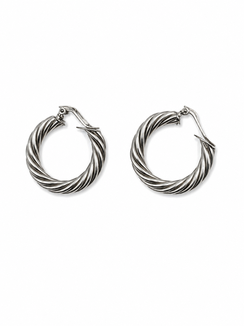 Vintage Silver Tone Hoops