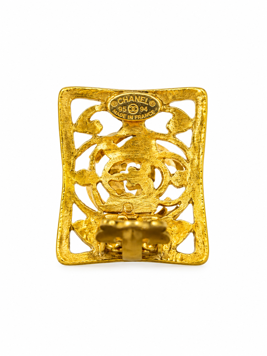 Vintage Chanel  Cc and gold plated Earrings