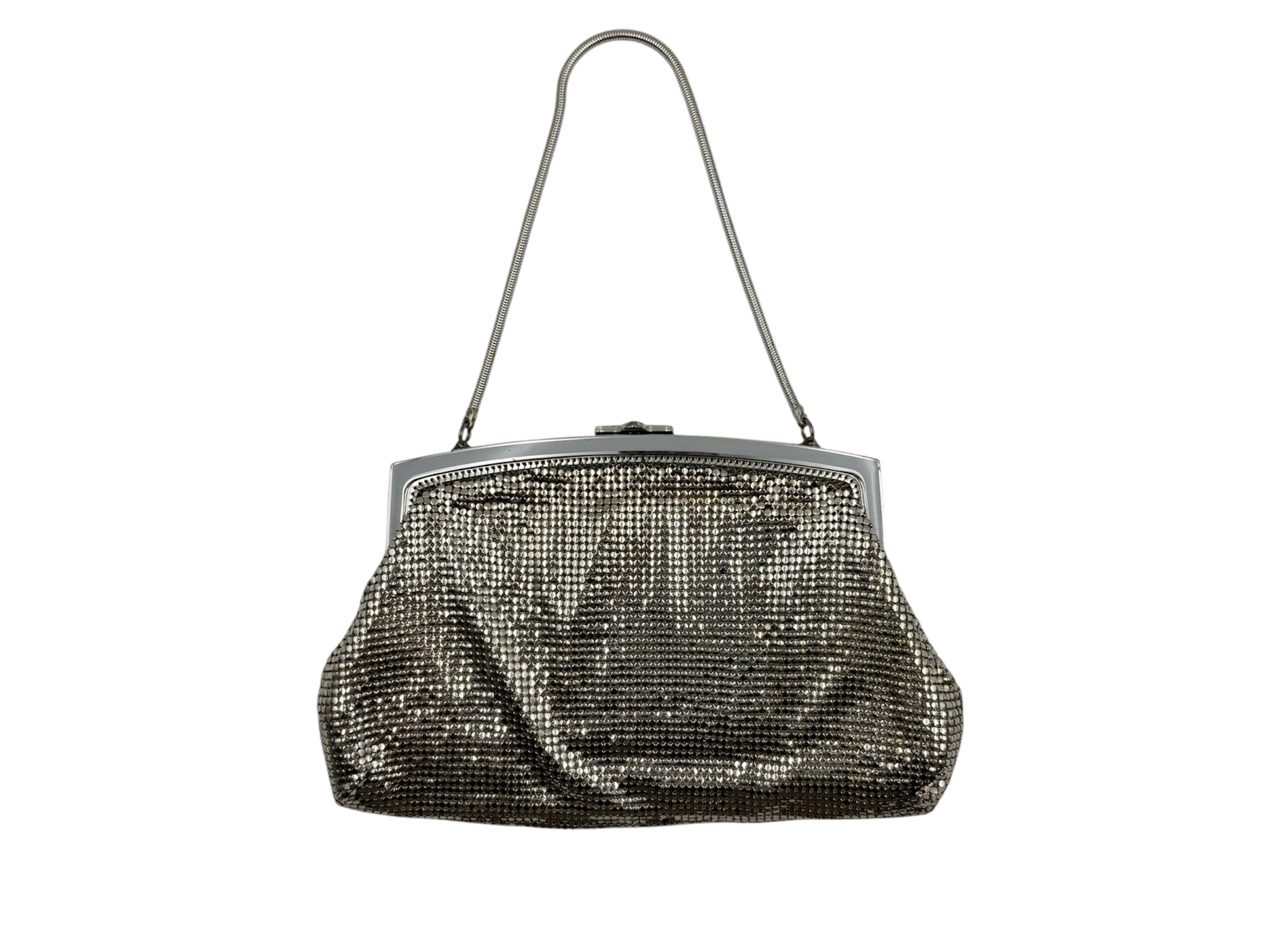 Vintage Black Enamel Mesh Bag