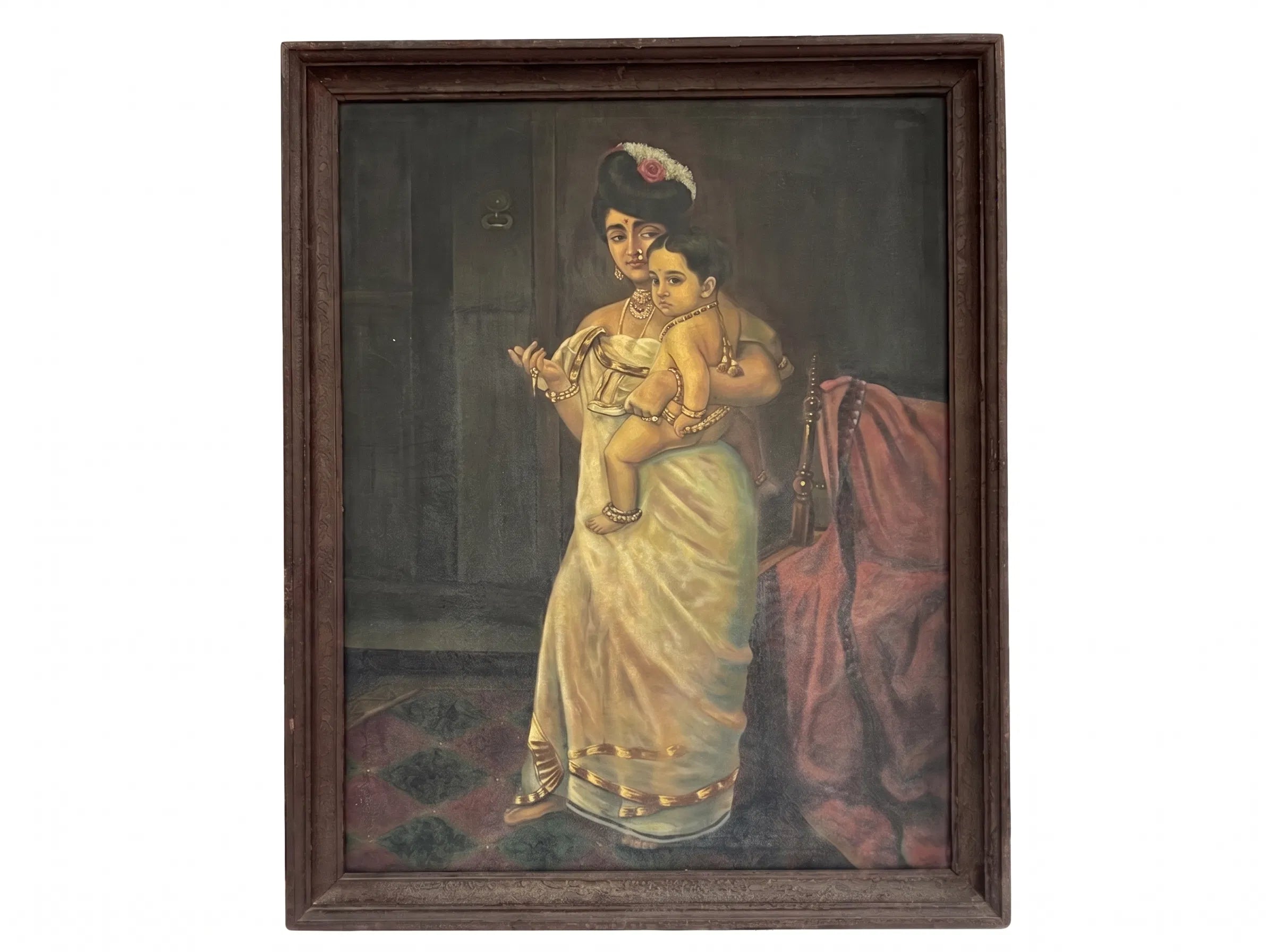 Ravi Varma-Inspired Oil on Canvas Subjects