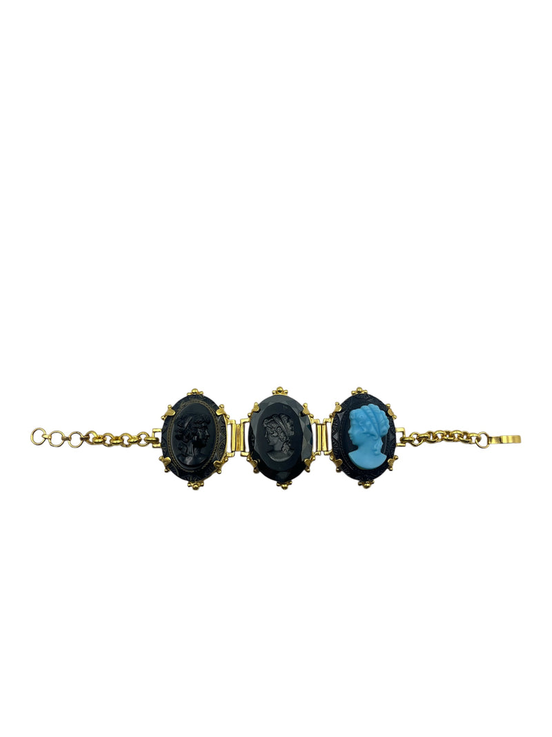 Vintage Italian Cameo Bracelet - Full Straight View (BBS_MWCB014)