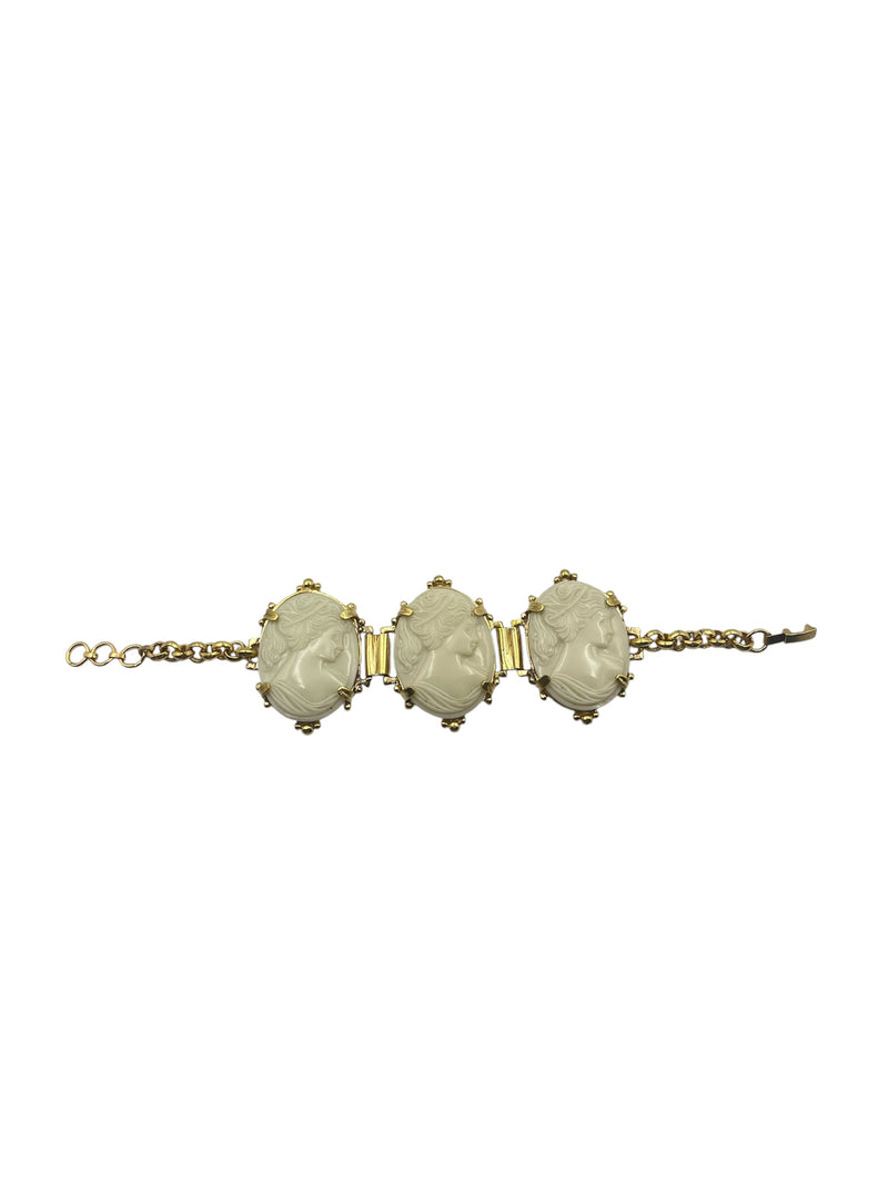 Vintage Italian Cameo Bracelet - Full Straight View (BBS_MWCB015)
