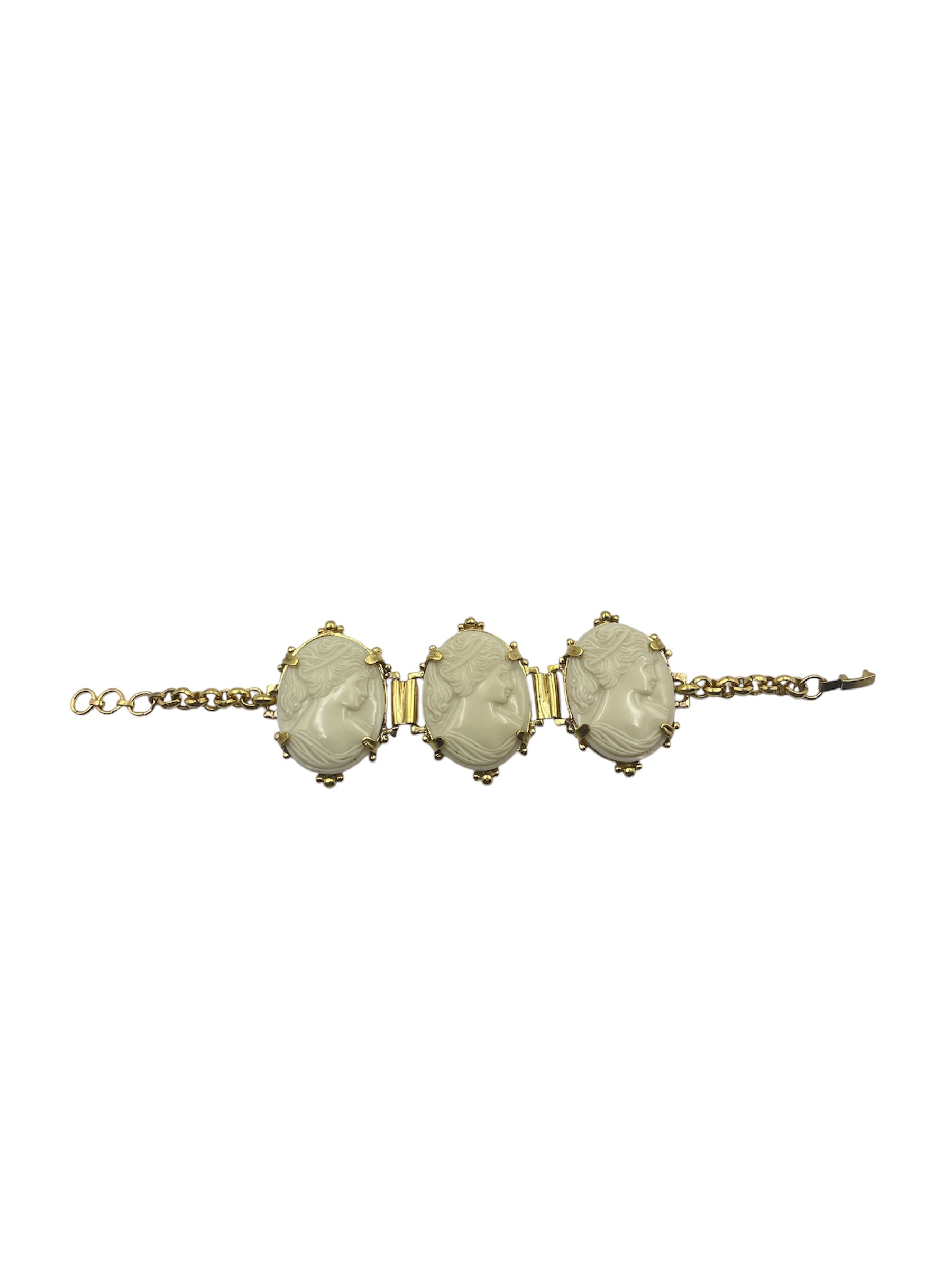 Vintage Italian Cameo Bracelet - Full Straight View (BBS_MWCB015)