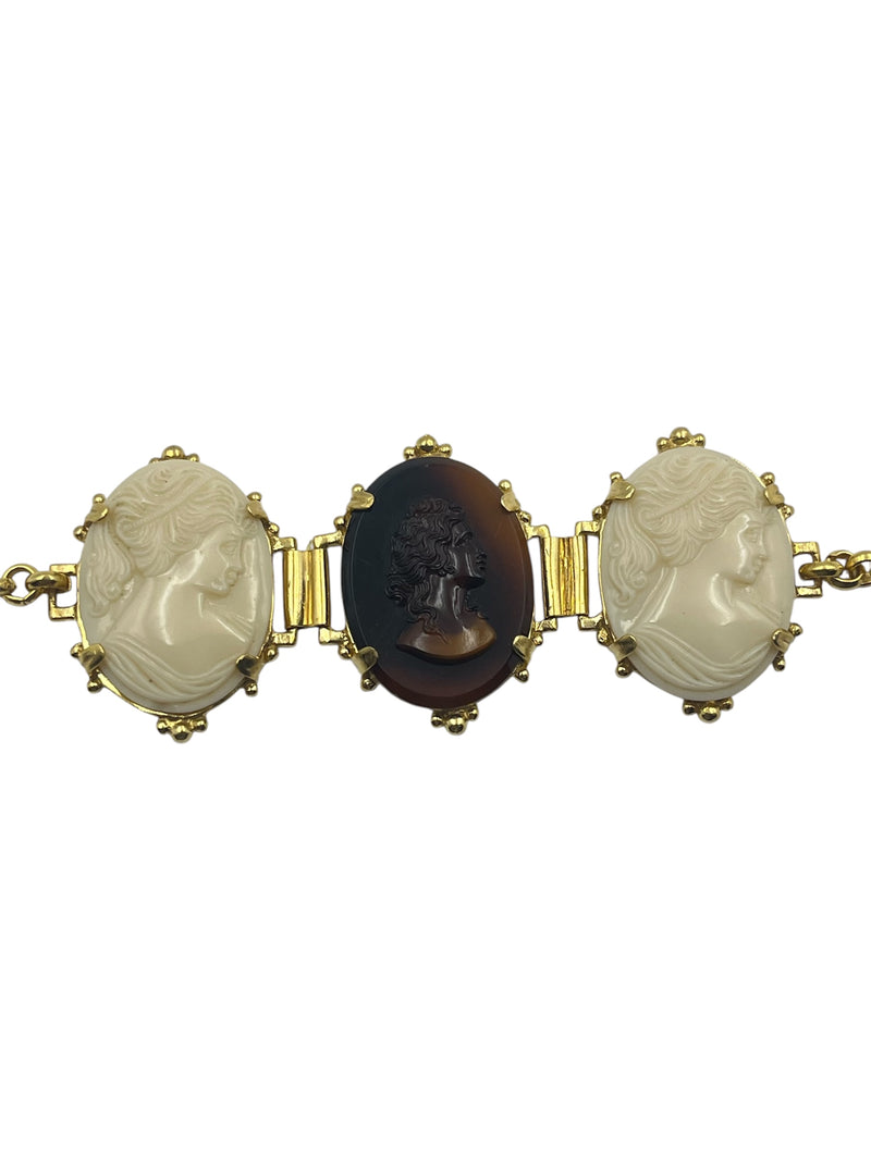 Vintage Italian Cameo Bracelet - Diagonal Angle View (BBS_MWCB016)