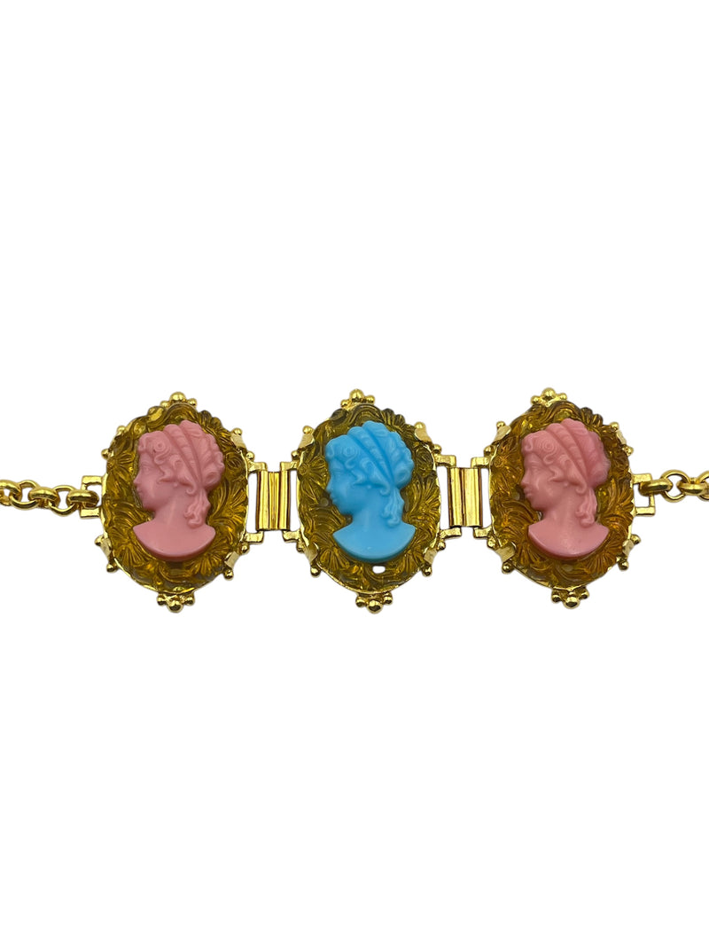 Vintage Italian Cameo Bracelet - Diagonal Angle View (BBS_MWCB017)