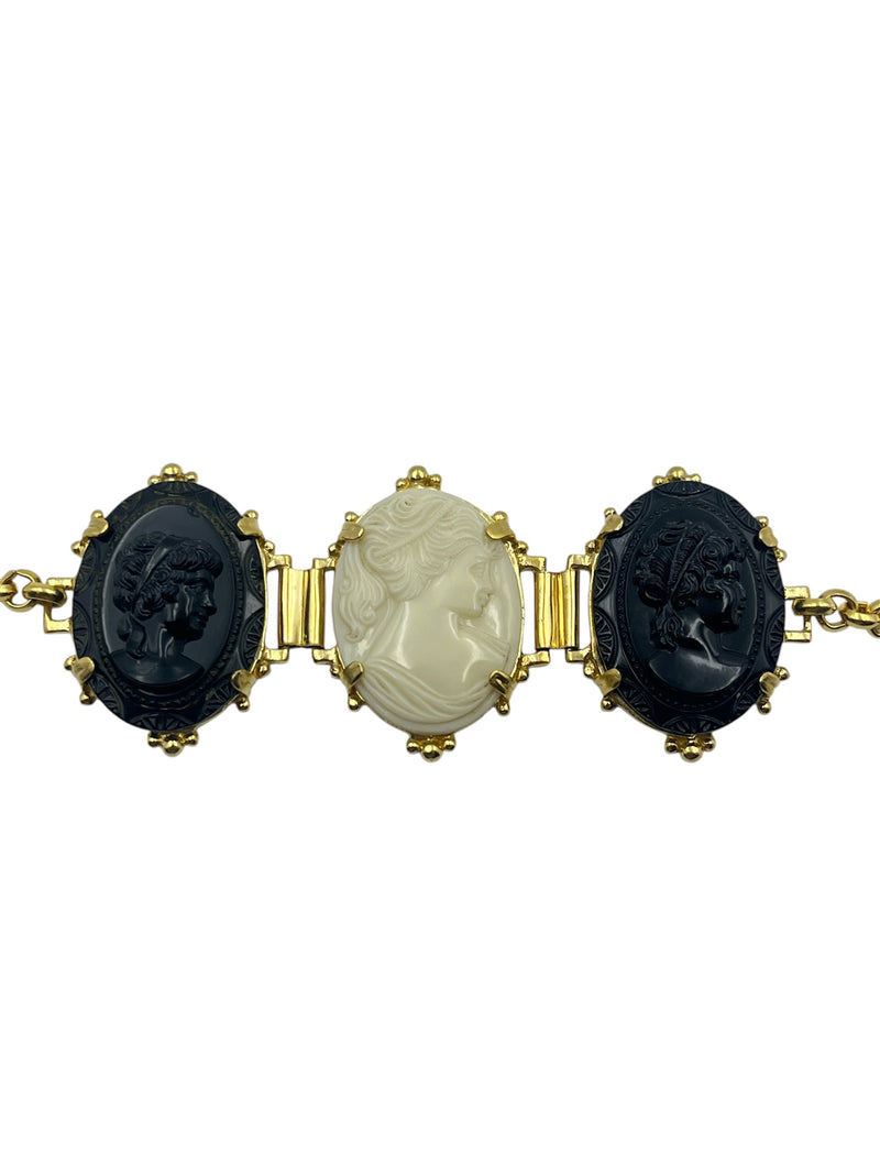 Vintage Italian Cameo Bracelet - Diagonal Angle View (BBS_MWCB018)