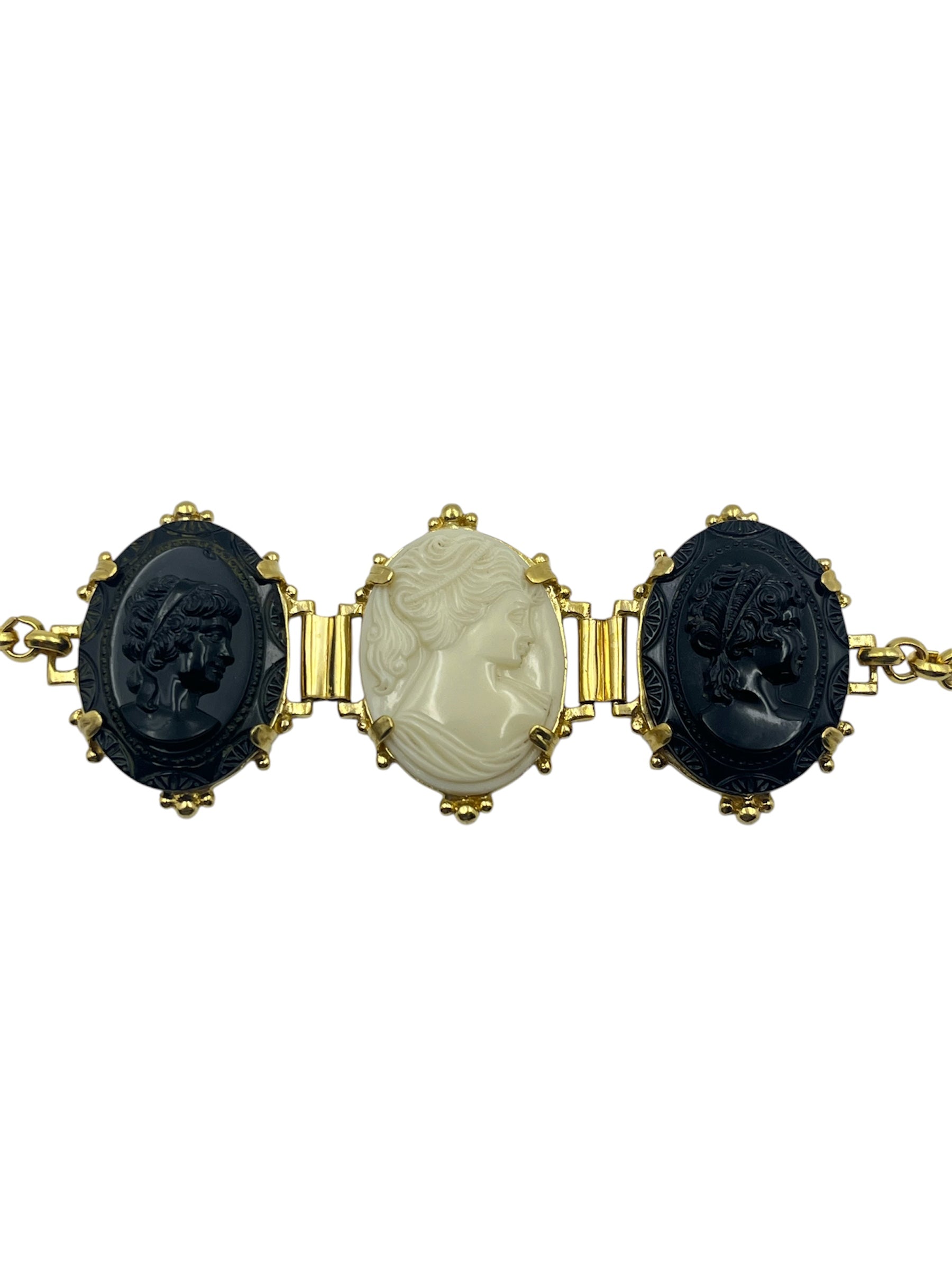 Vintage Italian Cameo Bracelet - Diagonal Angle View (BBS_MWCB018)